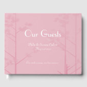 Elegant Bruiloft Gastenboek Roos Pink Tree Art (Voorkant)