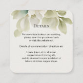 Elegant bruiloft gebladerte gedempt groen informatiekaartje (Voorkant)