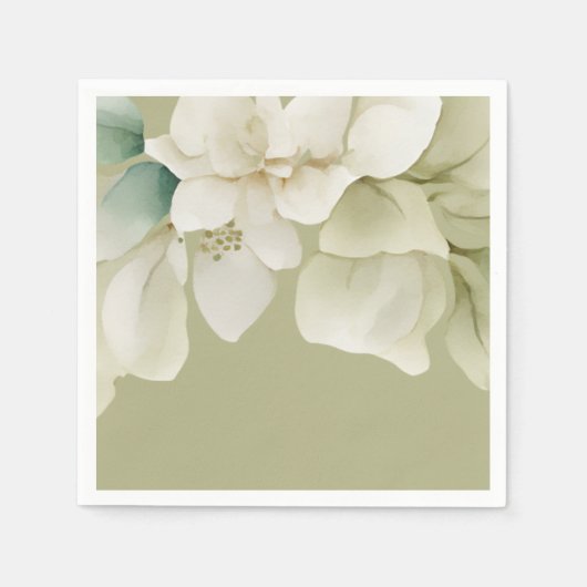 Elegant bruiloft gebladerte gedempt groen servet (Voorkant)