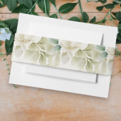 Elegant bruiloft gebladerte gedempt groen uitnodigingen wikkel