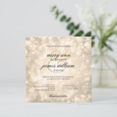 Elegant Bruiloft Gouden Champagne Bokeh Kaart (Staand voorkant)