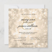 Elegant Bruiloft Gouden Champagne Bokeh Kaart (Voorkant)