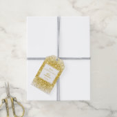 Elegant Bruiloft Gouden Confetti Dank u Favor Cadeaulabel (Met Touw)