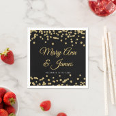 Elegant Bruiloft Gouden Faux Glitter Confetti Zwar Servetten (Insitu)