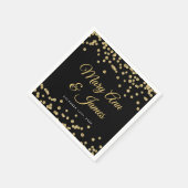 Elegant Bruiloft Gouden Faux Glitter Confetti Zwar Servetten (Hoek)