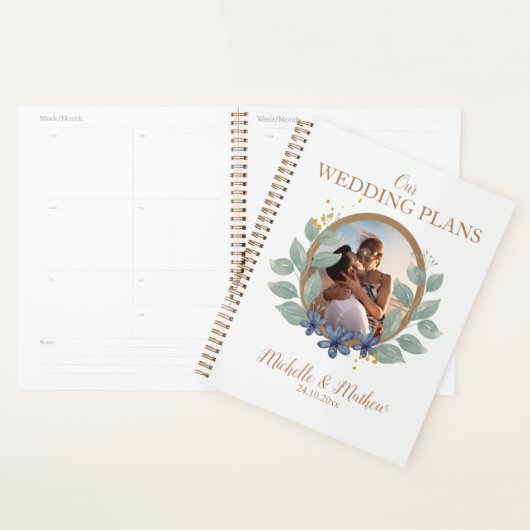 Elegant bruiloft greenery waterverf planner (Display)