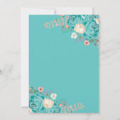 Elegant Bruiloft Groen Beige Rozen Bloemen Kaart (Achterkant)