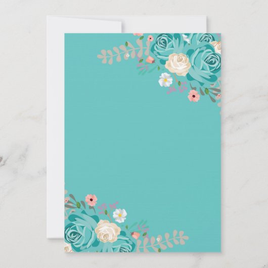 Elegant Bruiloft Groen Beige Rozen Bloemen Kaart (Achterkant)