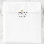 Elegant Bruiloft handgeschreven monogram zwart/wit Ronde Sticker (Tas)