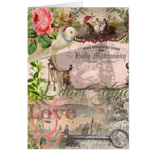 Elegant Bruiloft  Huwelijk Antiek Vintage (Voorkant)