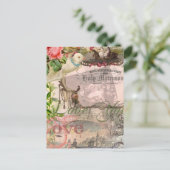 Elegant Bruiloft  Huwelijk Antiek Vintage Briefkaart (Staand voorkant)