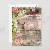 Elegant Bruiloft  Huwelijk Antiek Vintage Briefkaart (Voorkant / Achterkant)