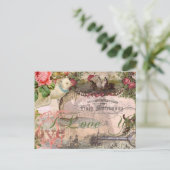 Elegant Bruiloft Huwelijk Antiek Vintage Briefkaart (Staand voorkant)