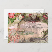 Elegant Bruiloft Huwelijk Antiek Vintage Briefkaart (Voorkant / Achterkant)