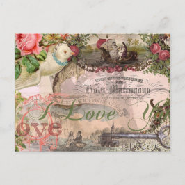 Elegant Bruiloft  Huwelijk Antiek Vintage Briefkaart