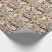 Elegant Bruiloft  Huwelijk Antiek Vintage Cadeaupapier (Hoek)