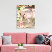 Elegant Bruiloft  Huwelijk Antiek Vintage Canvas Afdruk (Insitu (Woonkamer))