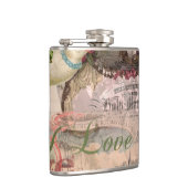 Elegant Bruiloft  Huwelijk Antiek Vintage Heupfles (Rechts)