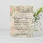 Elegant Bruiloft Huwelijk Antiek Vintage Kaart (Staand voorkant)