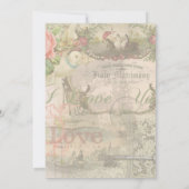 Elegant Bruiloft Huwelijk Antiek Vintage Kaart (Achterkant)