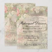 Elegant Bruiloft Huwelijk Antiek Vintage Kaart (Voorkant / Achterkant)