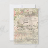 Elegant Bruiloft  Huwelijk Antiek Vintage Kaart (Achterkant)