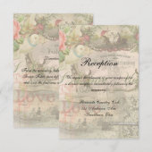 Elegant Bruiloft  Huwelijk Antiek Vintage Kaart (Voorkant / Achterkant)