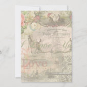 Elegant Bruiloft  Huwelijk Antiek Vintage Kaart (Achterkant)