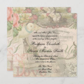 Elegant Bruiloft Huwelijk Antiek Vintage Kaart (Voorkant / Achterkant)