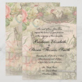 Elegant Bruiloft  Huwelijk Antiek Vintage Kaart (Voorkant / Achterkant)