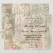 Elegant Bruiloft  Huwelijk Antiek Vintage Kaart (Voorkant / Achterkant)