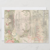 Elegant Bruiloft  Huwelijk Antiek Vintage Kaart (Achterkant)