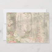 Elegant Bruiloft Huwelijk Antiek Vintage Kaart (Achterkant)