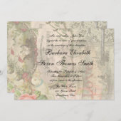 Elegant Bruiloft Huwelijk Antiek Vintage Kaart (Voorkant / Achterkant)