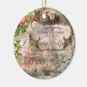 Elegant Bruiloft Huwelijk Antiek Vintage Keramisch Ornament (Links)