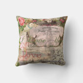 Elegant Bruiloft  Huwelijk Antiek Vintage Kussen (Achterkant)