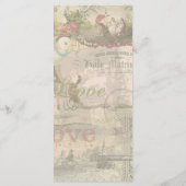 Elegant Bruiloft  Huwelijk Antiek Vintage Menu (Achterkant)