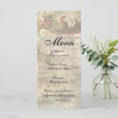 Elegant Bruiloft  Huwelijk Antiek Vintage Menu (Staand voorkant)