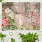 Elegant Bruiloft  Huwelijk Antiek Vintage Theedoek (Gevouwen)