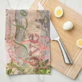 Elegant Bruiloft  Huwelijk Antiek Vintage Theedoek (Quarter Fold)