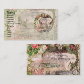 Elegant Bruiloft Huwelijk Antiek Vintage Visitekaartje (Voorkant / Achterkant)