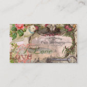 Elegant Bruiloft Huwelijk Antiek Vintage Visitekaartje (Achterkant)