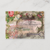 Elegant Bruiloft  Huwelijk Antiek Vintage Visitekaartje (Achterkant)