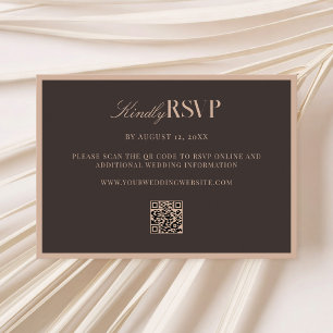 Elegant Bruiloft in Bruin RSVP Kaartje