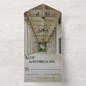 Elegant bruiloft in één bruiloft all in one uitnodiging (Binnen)