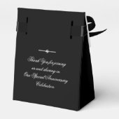 Elegant Bruiloft Jubileum Eenvoudig Chique Zwart Bedankdoosjes (Achterkant)