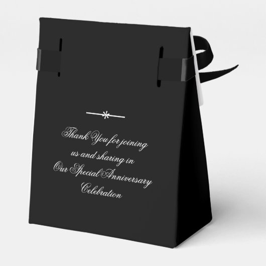 Elegant Bruiloft Jubileum Eenvoudig Chique Zwart Bedankdoosjes (Achterkant)