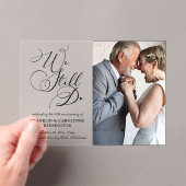 Elegant Bruiloft Jubileum Gelofte Vernieuwing Acryl Uitnodigingen (Insitu (Draagbaar))