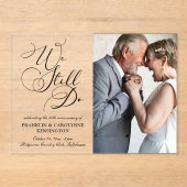 Elegant Bruiloft Jubileum Gelofte Vernieuwing Acryl Uitnodigingen (Voorkant)