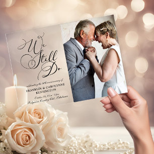 Elegant Bruiloft Jubileum Gelofte Vernieuwing Acryl Uitnodigingen